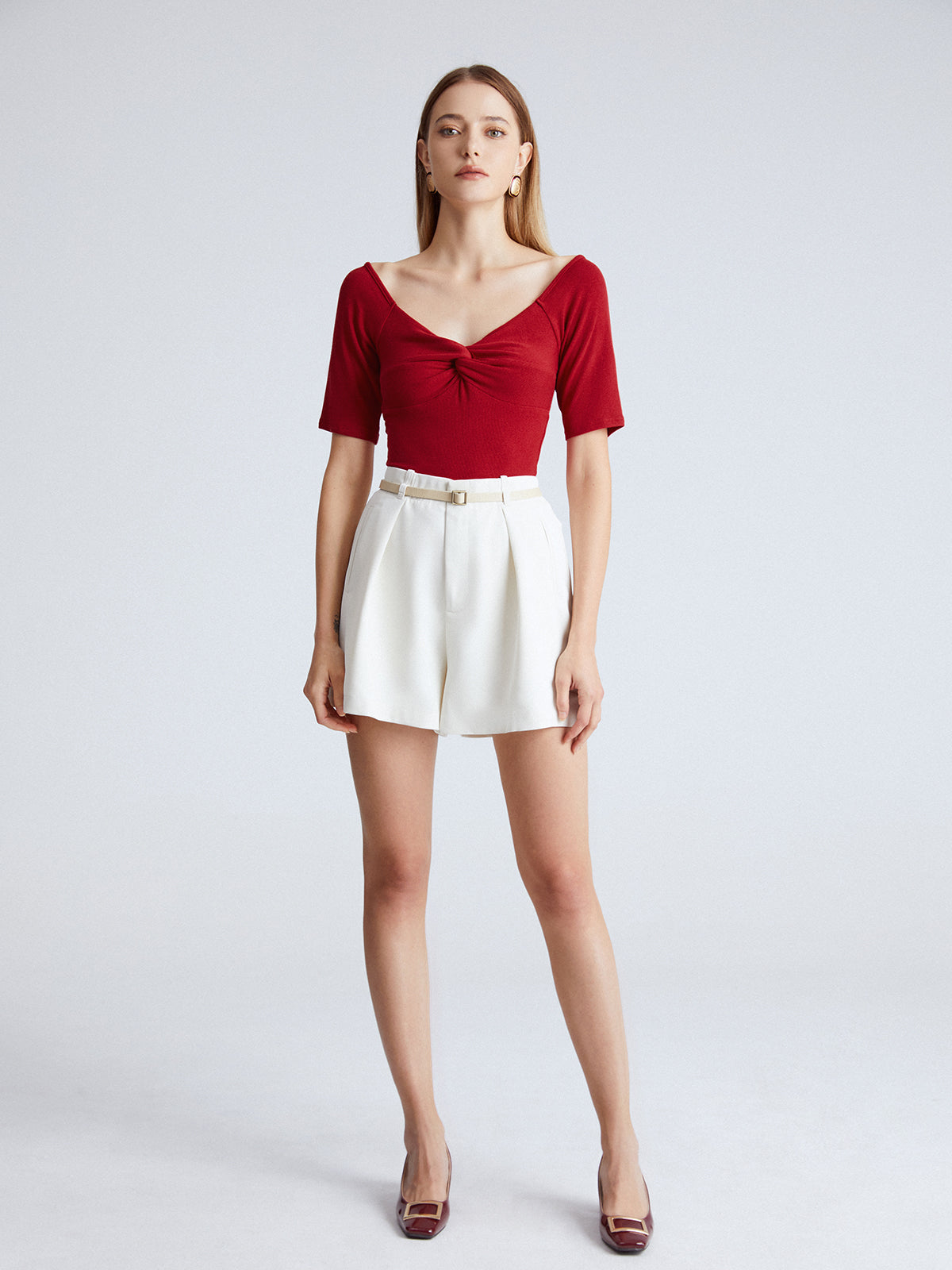 Thecomense - Rouge In Love Jersey Twist Top