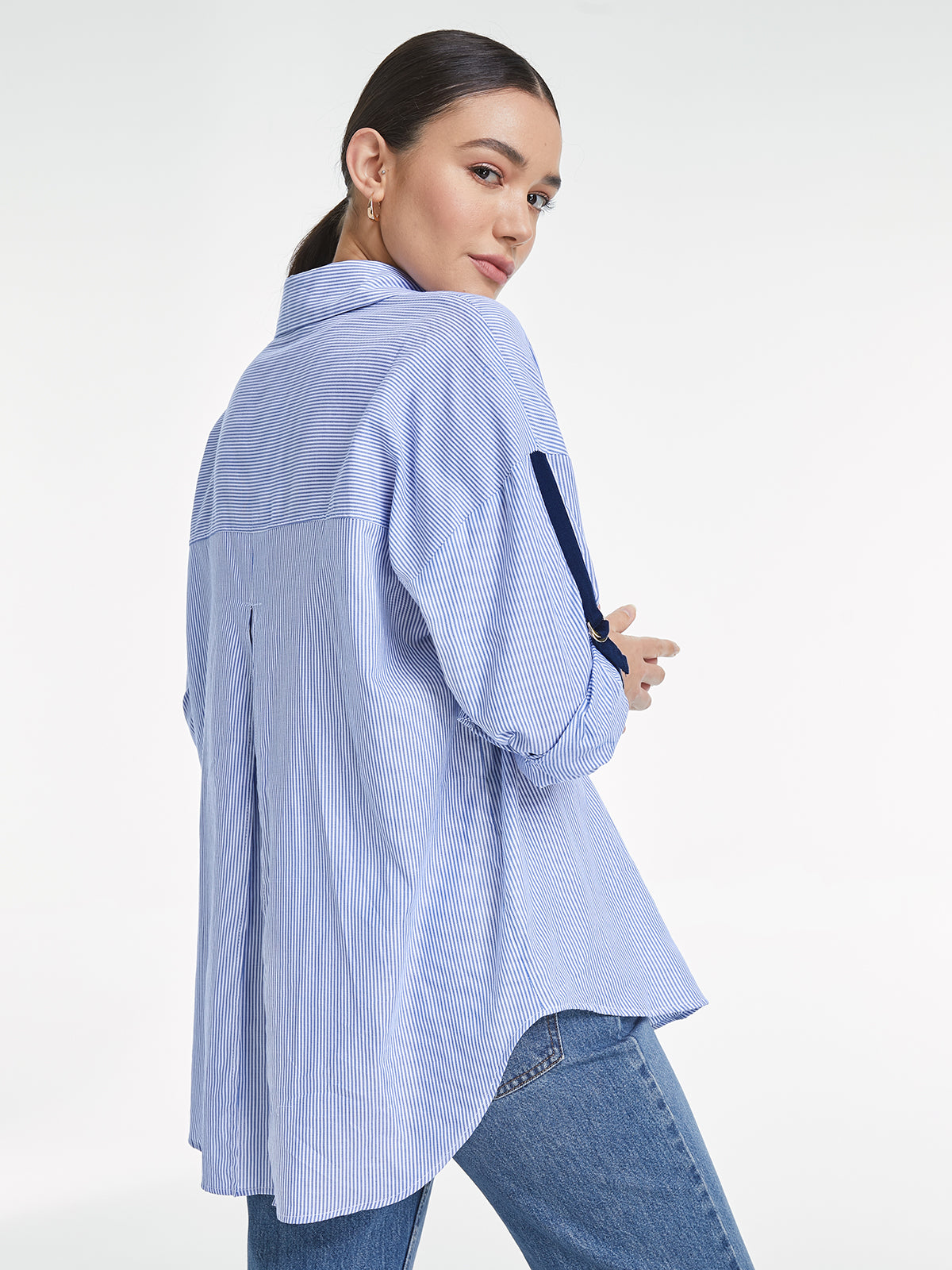 Thecomense - Relaxed Fit Striped Button Up Dress Shirt
