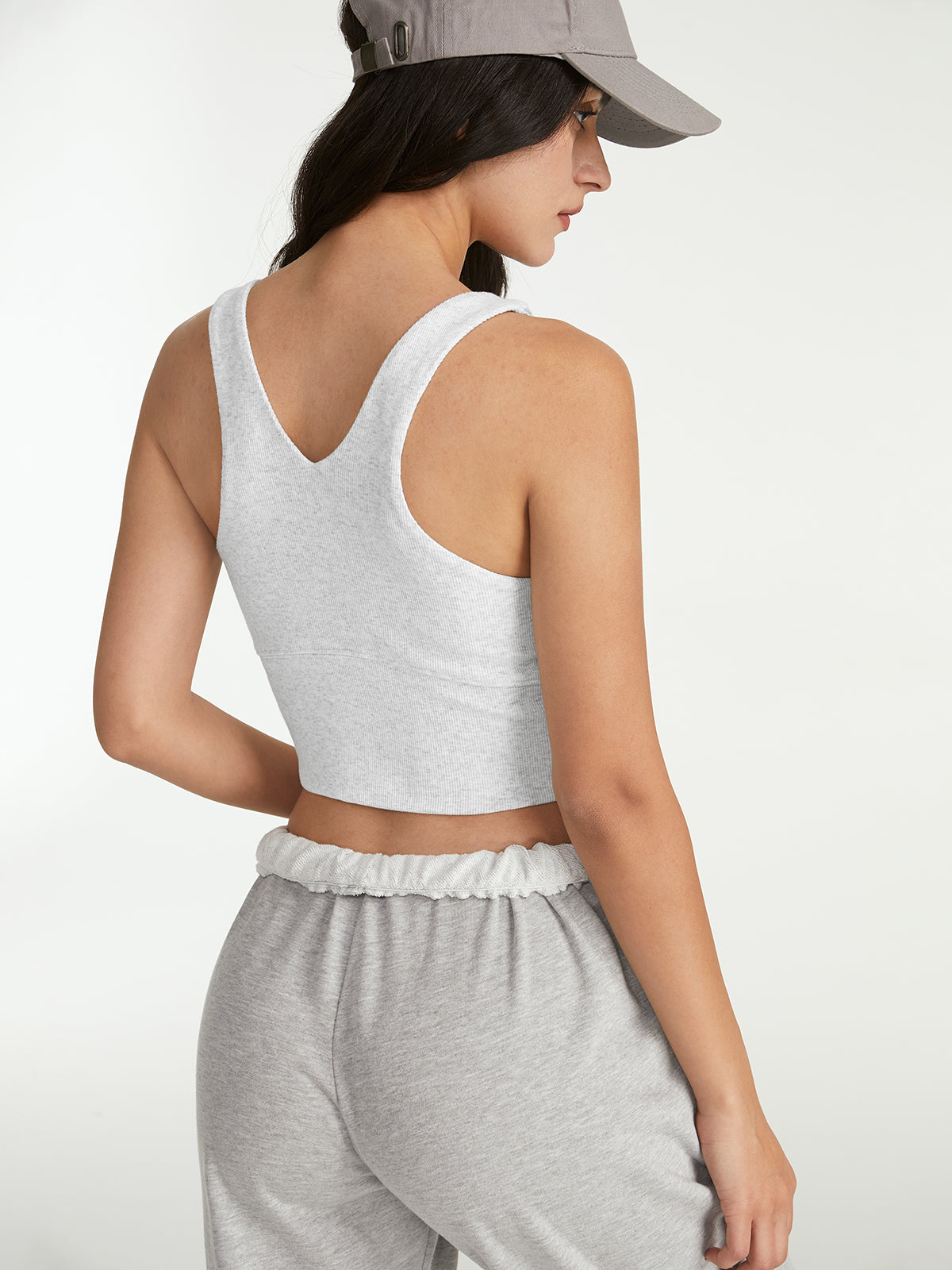 Thecomense - Cropped Light Ribbed Sports Tank Top