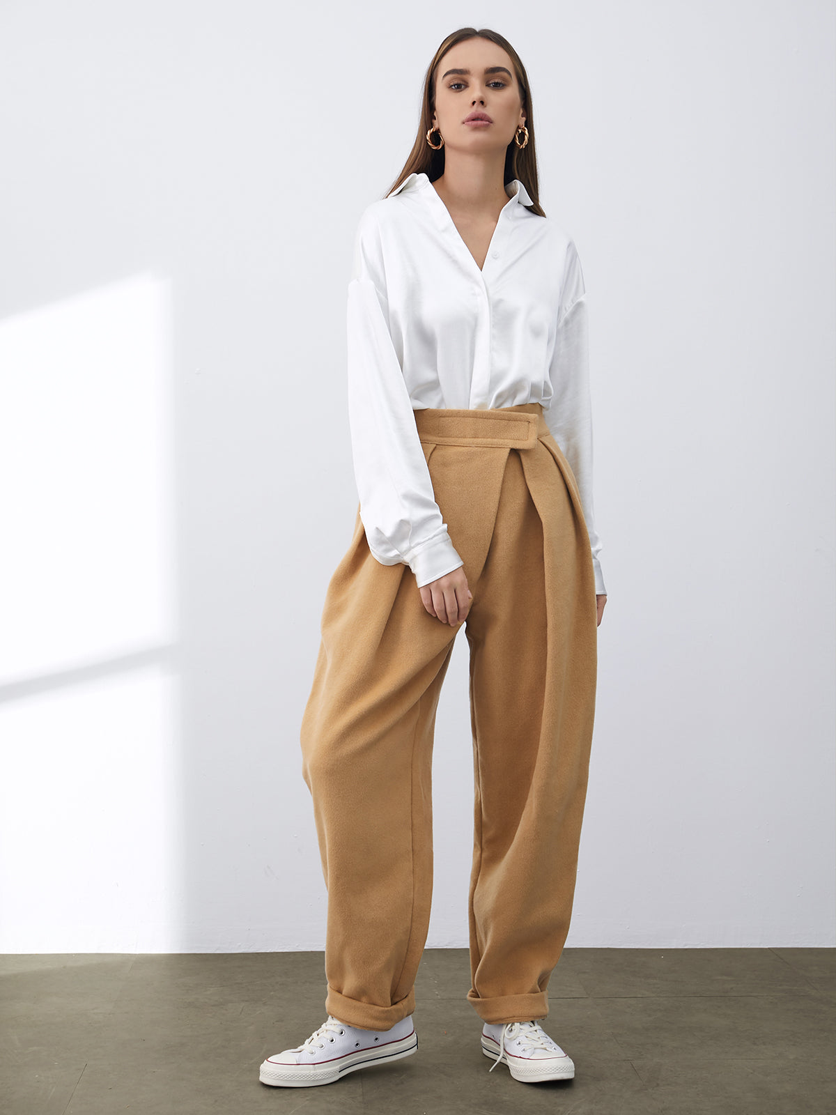 Thecomense - Casual Silk Oversized Collared Shirt