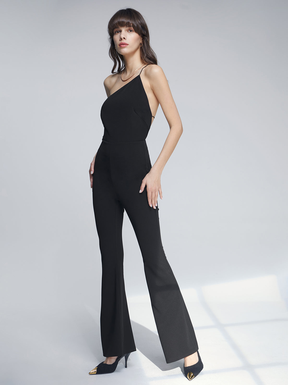 Thecomense - One Shoulder Strap Jumpsuit