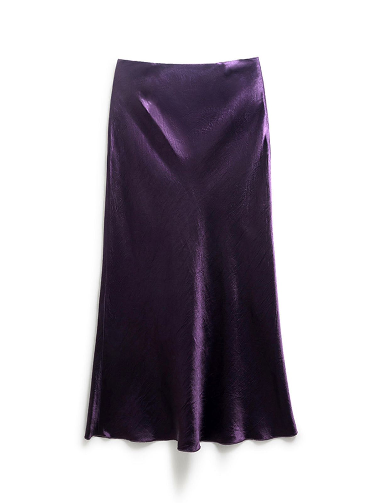 Thecomense - Mauve Satin Flowy Long Skirt