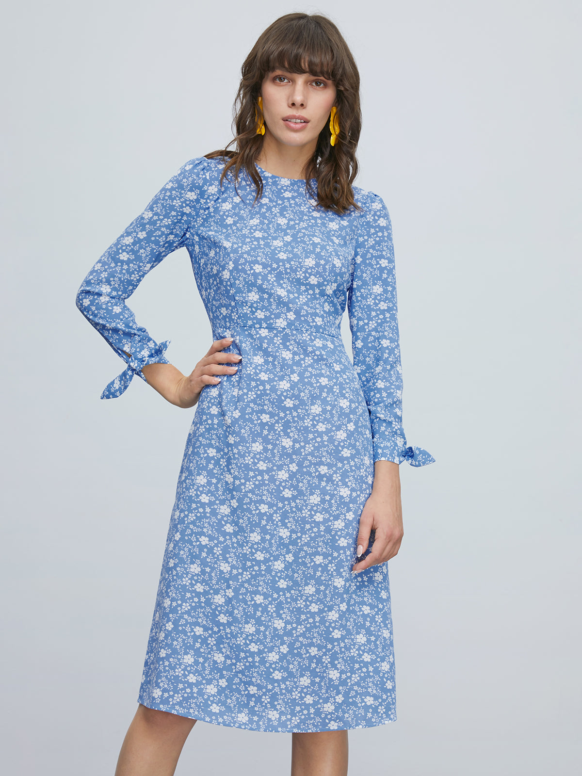 Thecomense - Azure Daisy Fields Dress