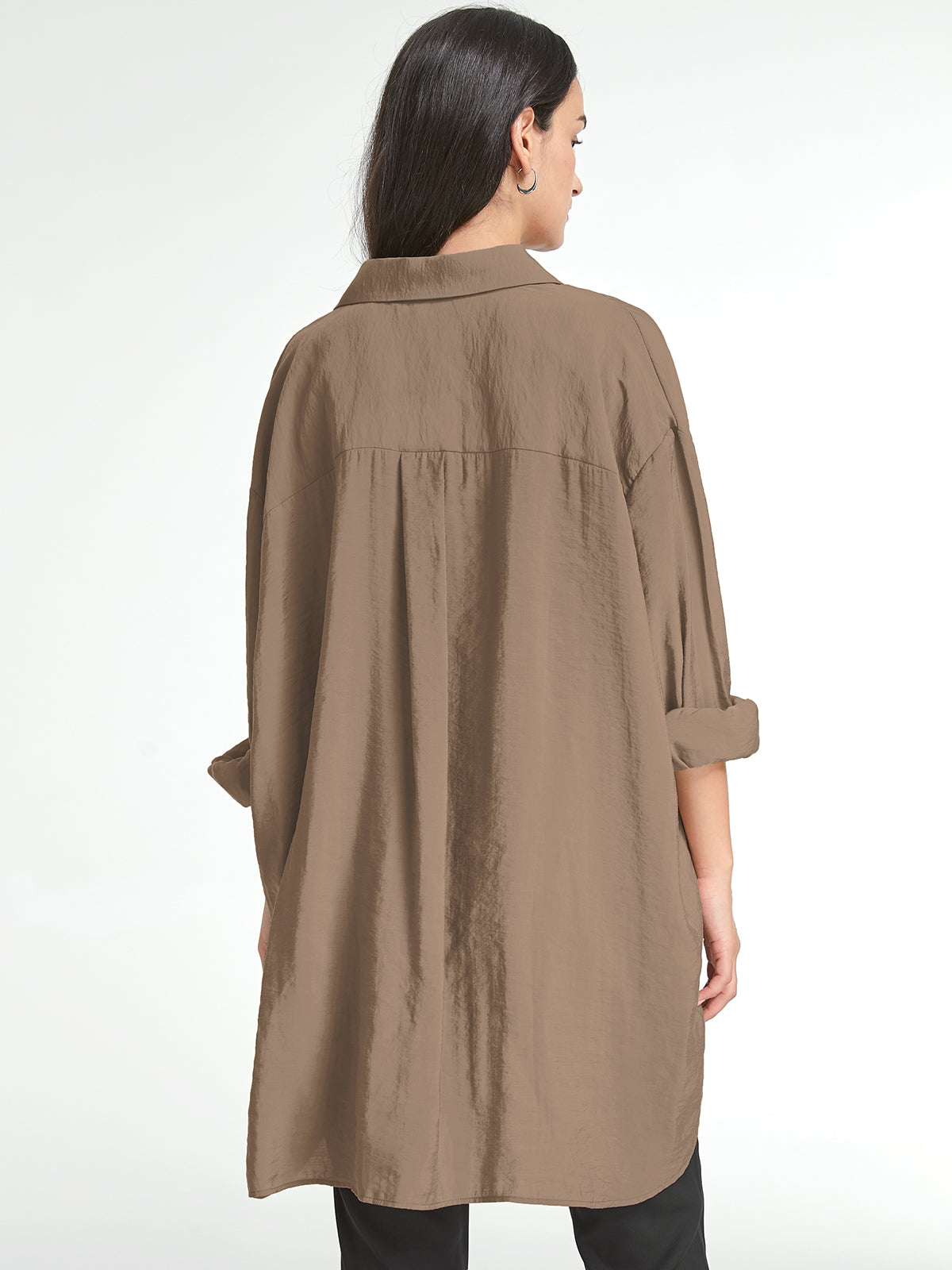 Thecomense - Drop Shoulder Oversized Button Up Shirt