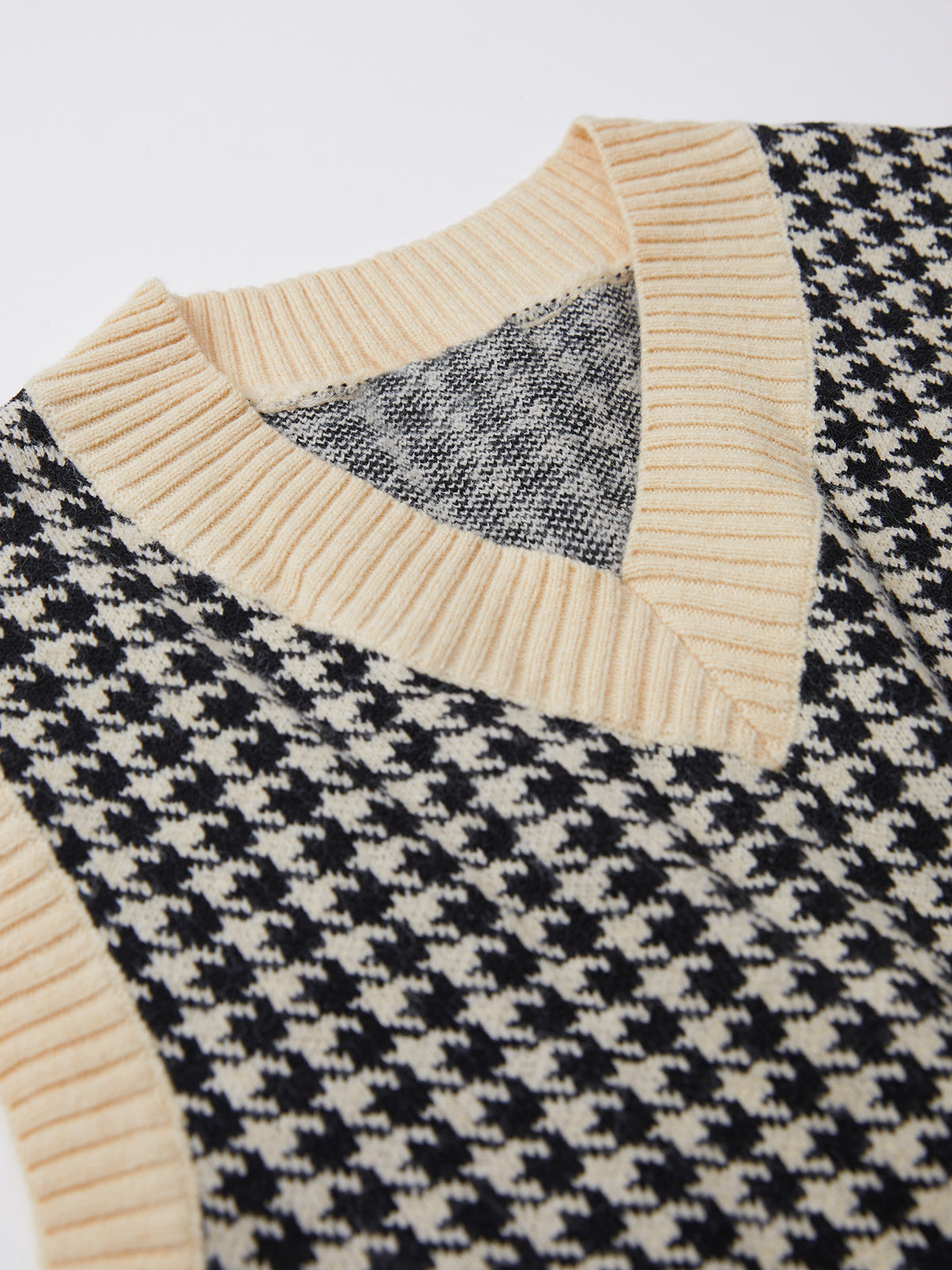 Thecomense - Cozy Houndstooth Vest