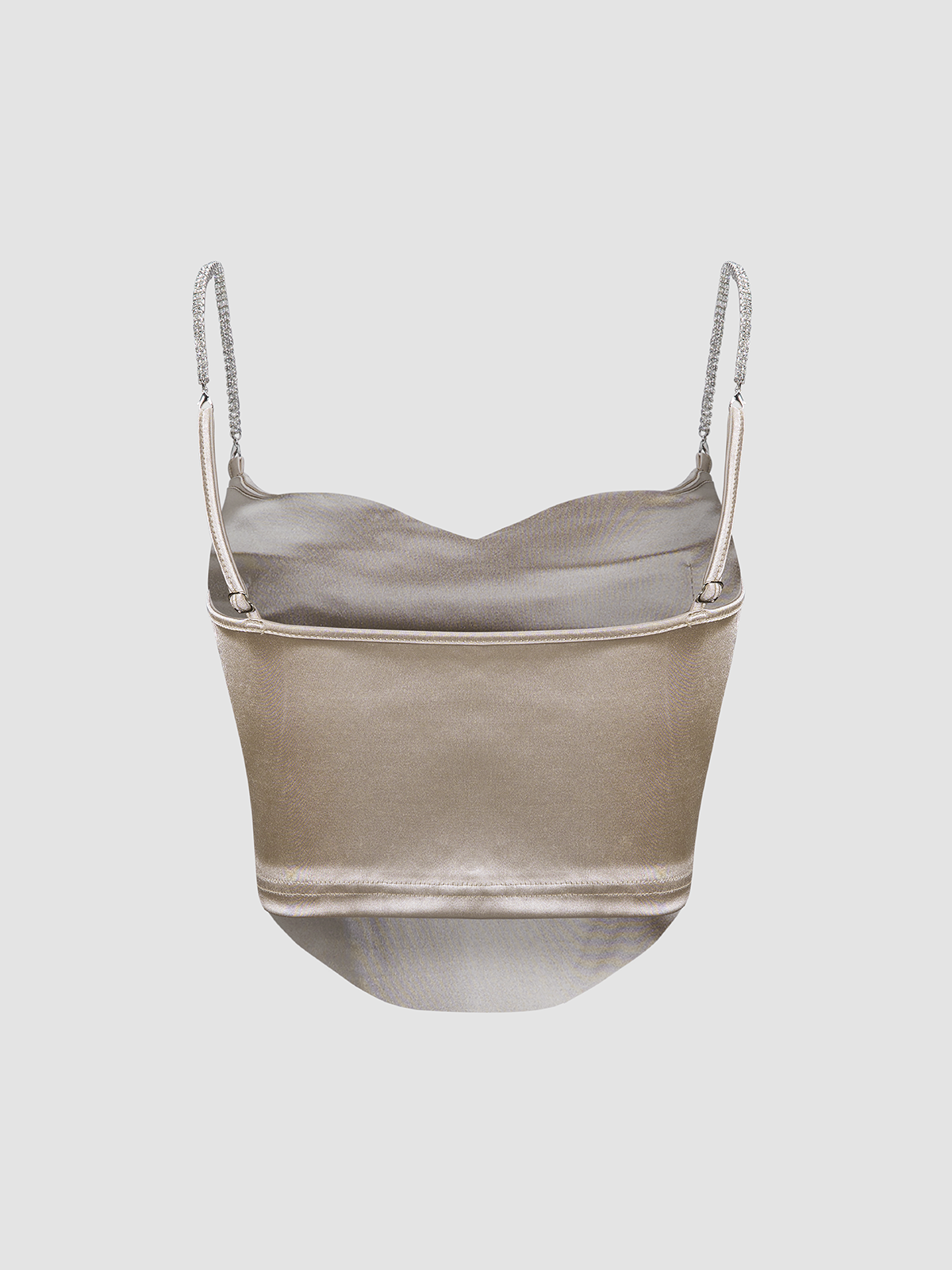 Thecomense - Diamante Satin Corset Top