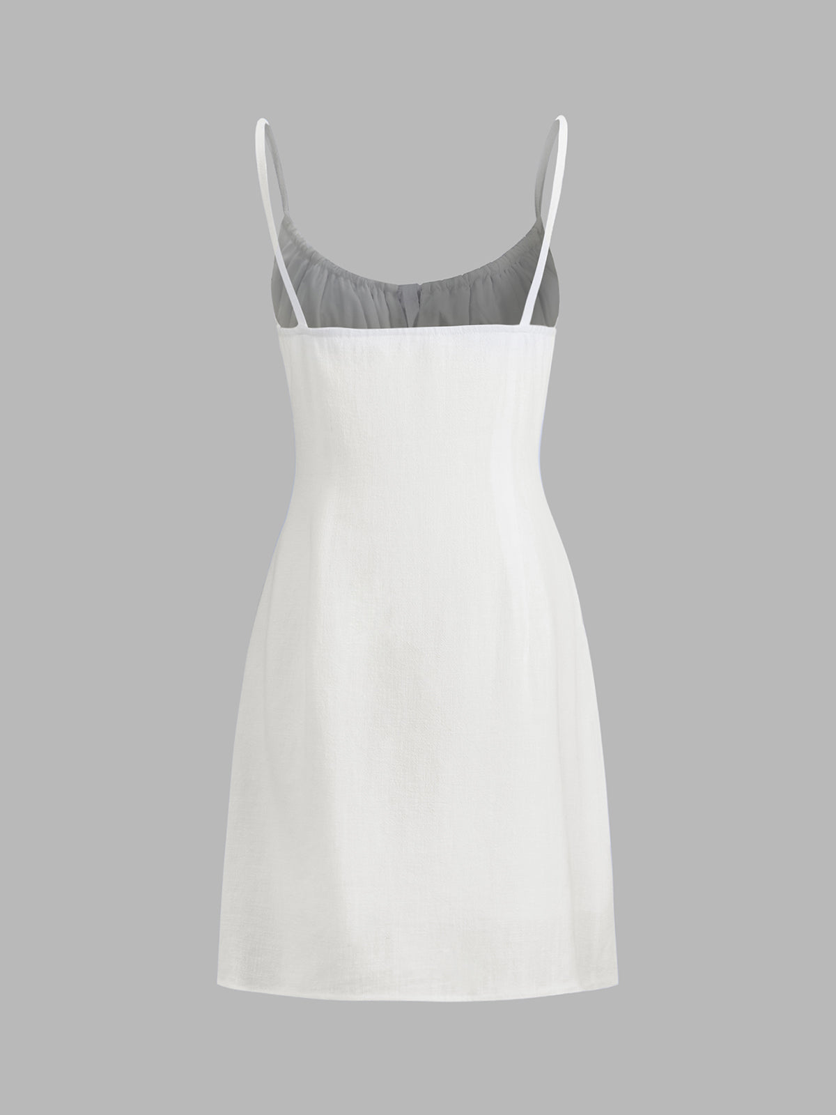 Thecomense - Darling Linen Plain Mini Dress