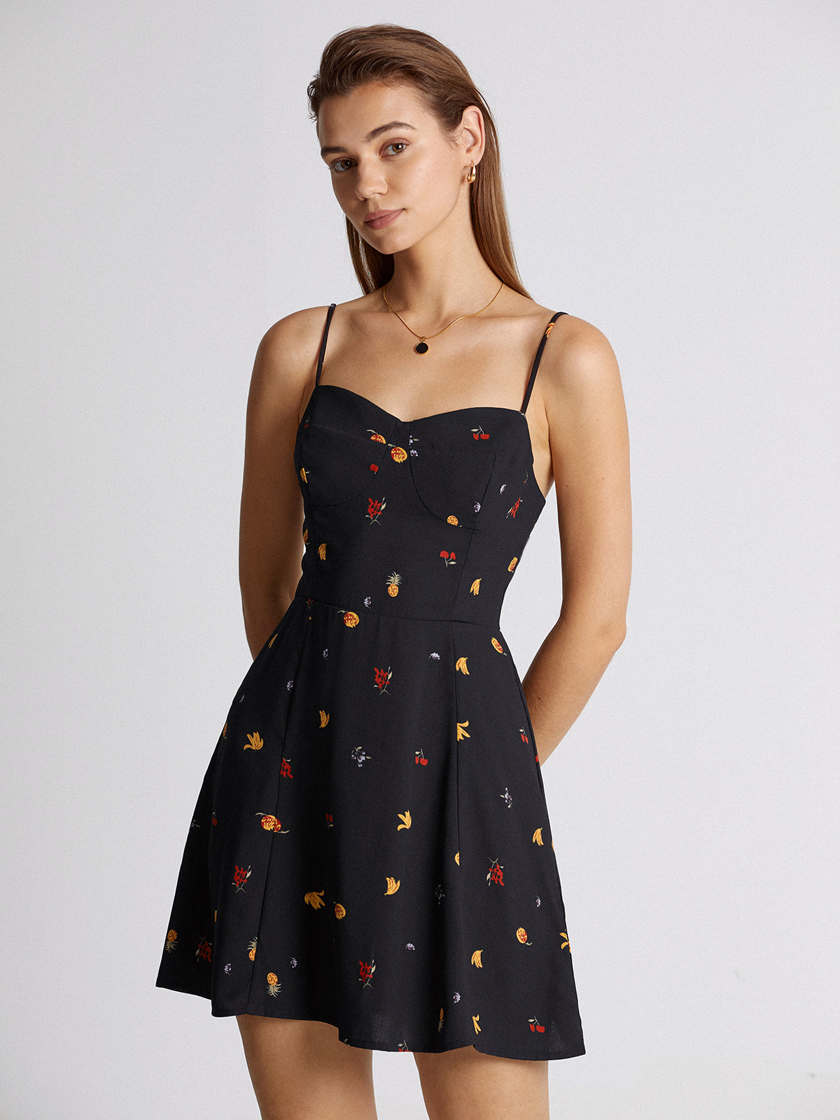 Thecomense - Sweetheart Fruit Mix Mini Sun Dress