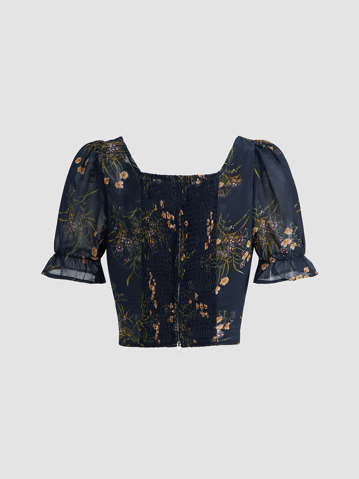 Thecomense - Floralia Fantasy Square Neck Top