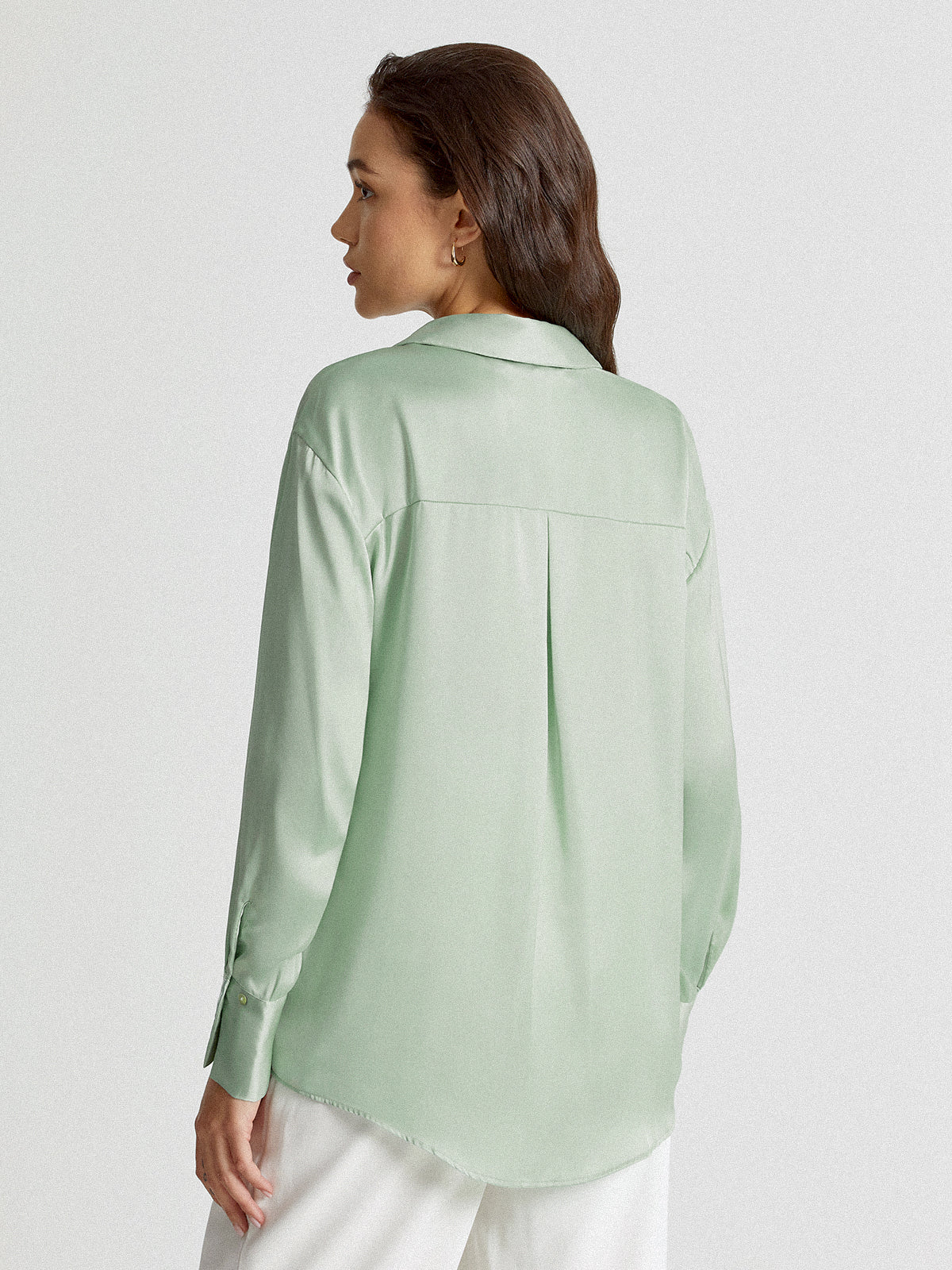Thecomense - Satin Relaxed Fit Button Up Shirt