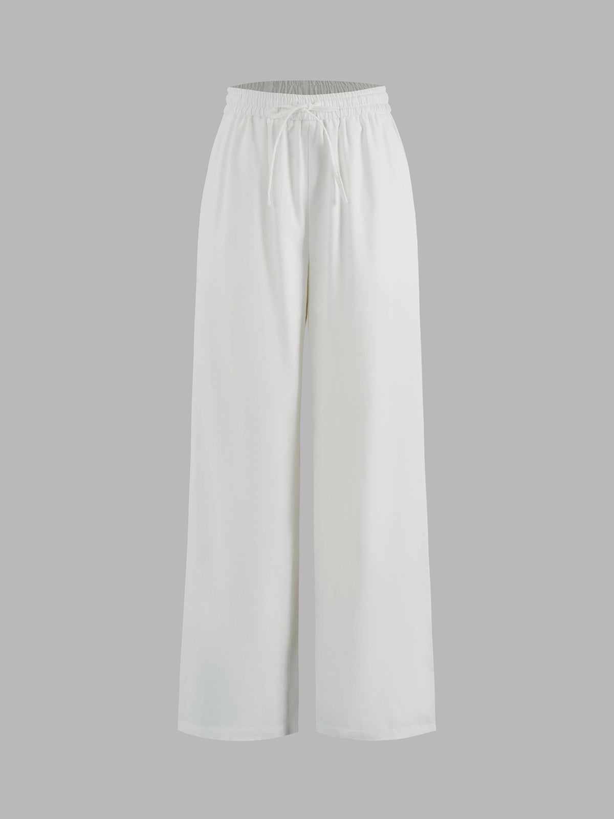 Thecomense - Simple Bell Drawstring Wide Leg Pants