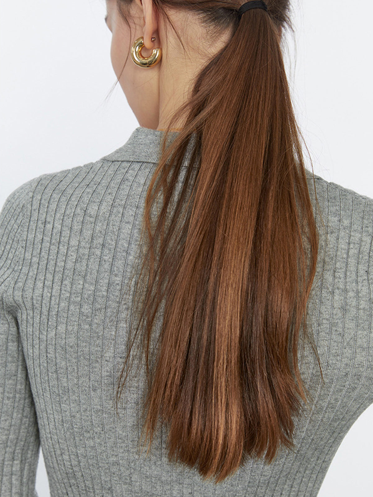 Thecomense - Cropped Knit Polo Shirt