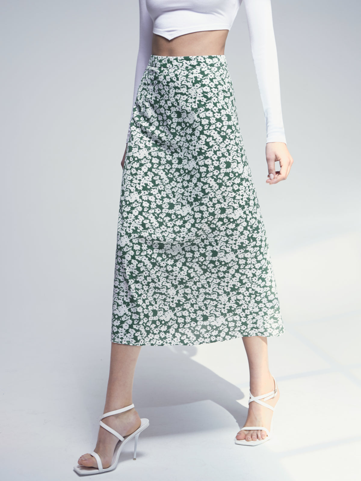 Thecomense - Full Floral Skirt