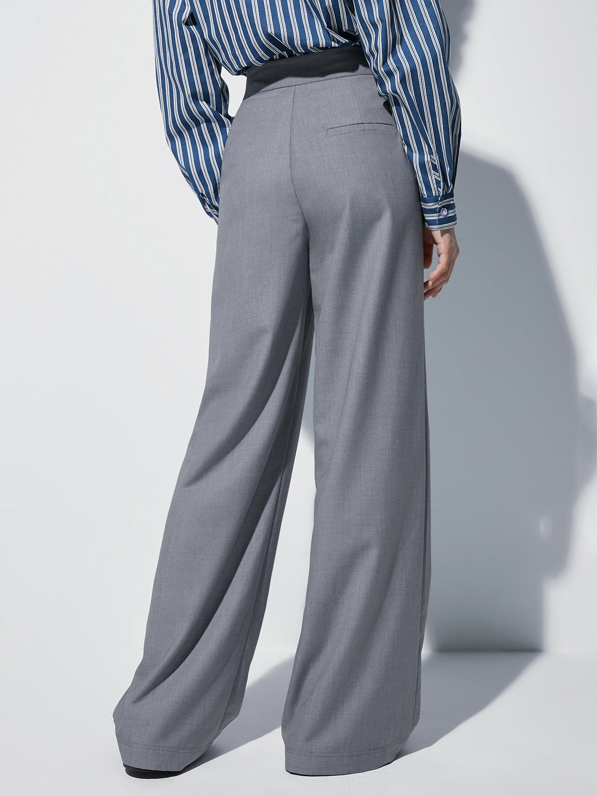 Thecomense - High Waisted Wide Leg Pleat Front Trousers