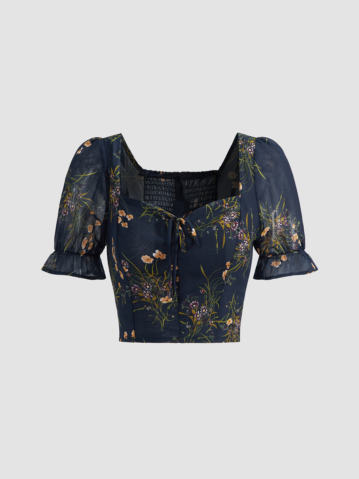 Thecomense - Floralia Fantasy Square Neck Top