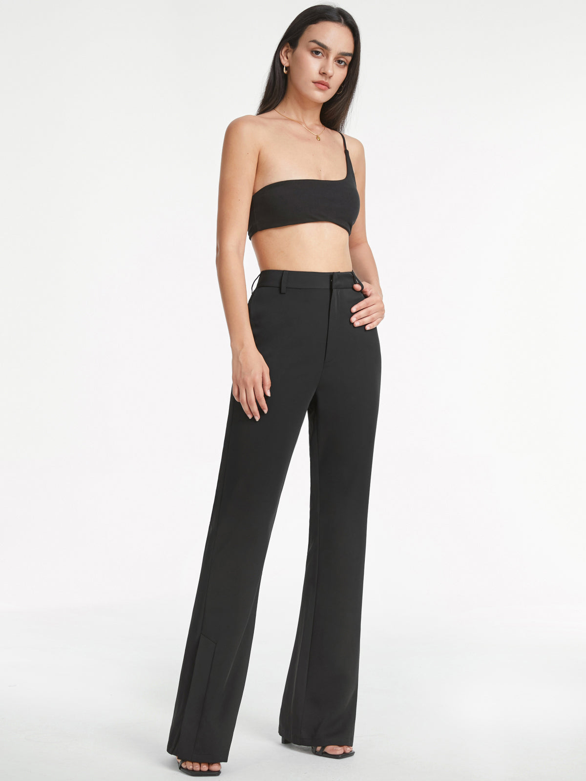 Thecomense - High Waisted Flare Leg Trousers
