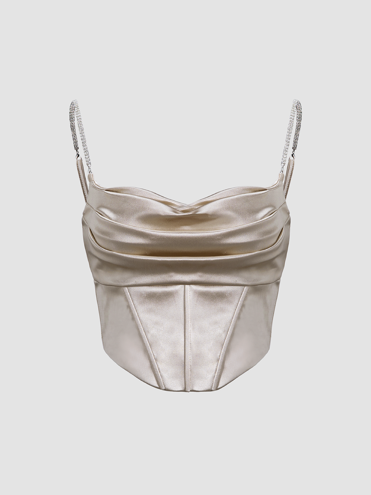 Thecomense - Diamante Satin Corset Top