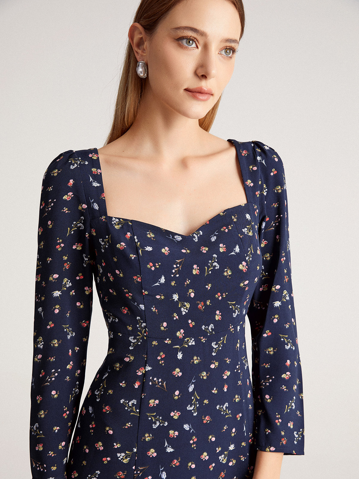 Thecomense - Ditsy Flora Square Dress