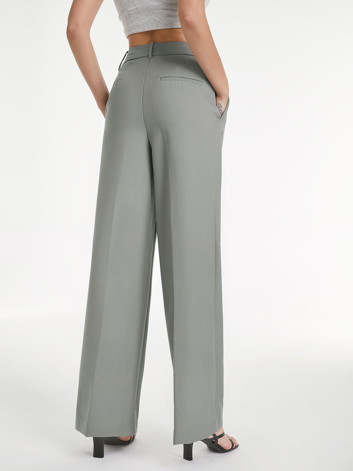 Thecomense - Double Pleat Front High Waisted Trousers