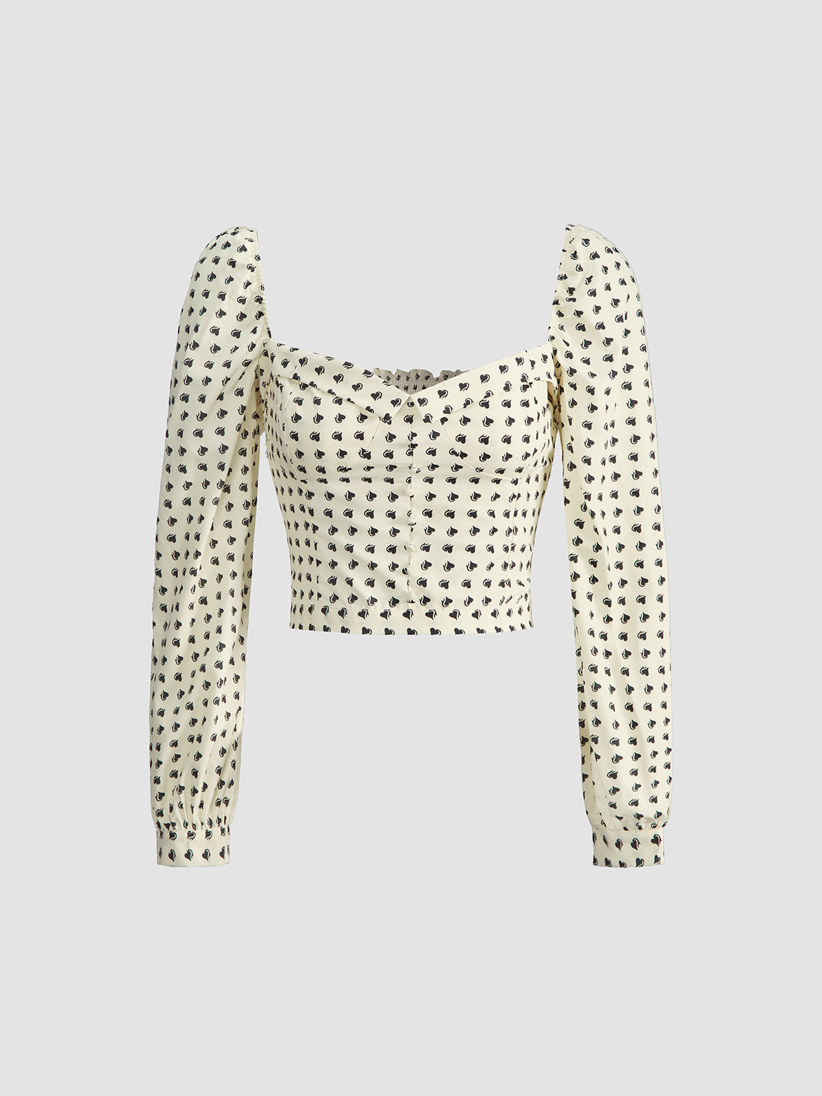 Thecomense - Love Story Square Neck Top