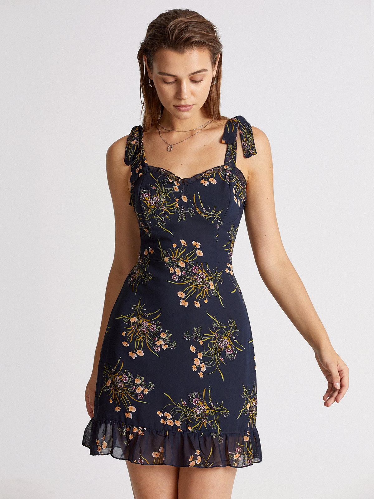 Thecomense - Floralia Fantasy Strap Short Dress