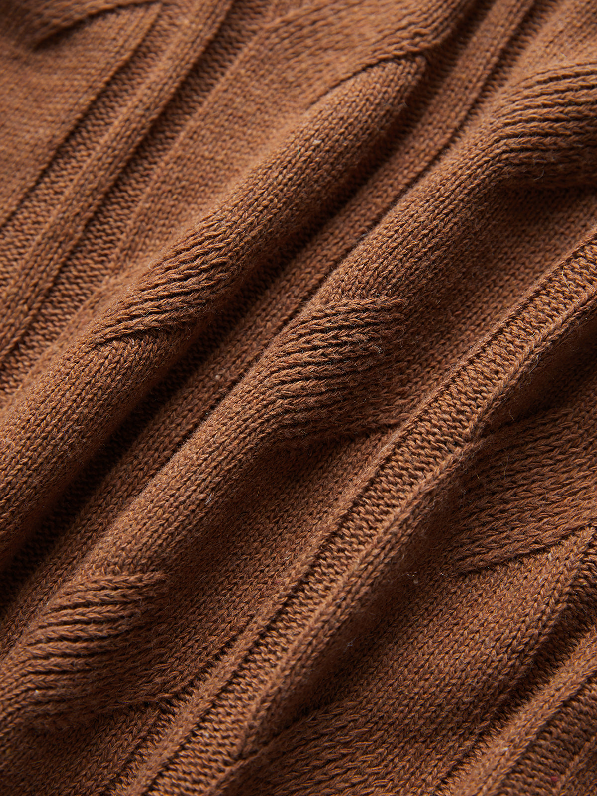 Thecomense - Fall Leaves Dream Cable Knit Mockneck Sweater