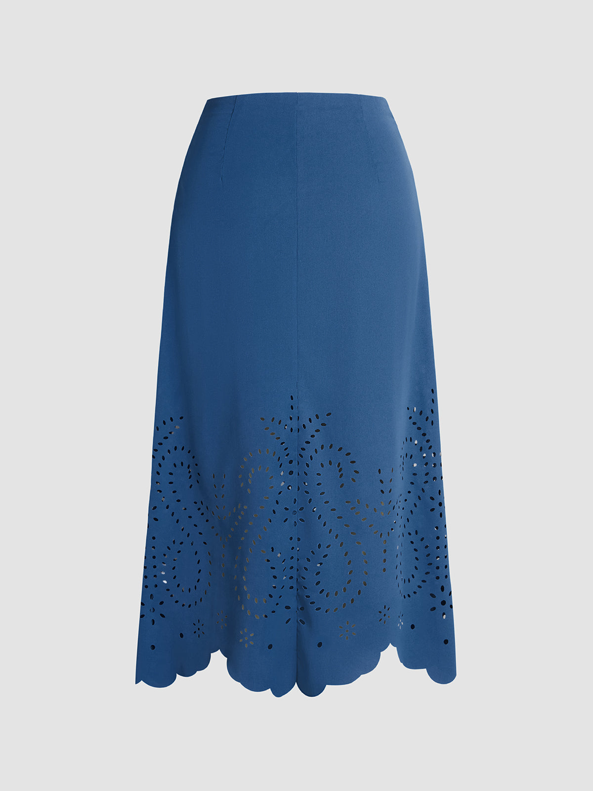 Thecomense - Eyelet High Waisted Midi Skirt