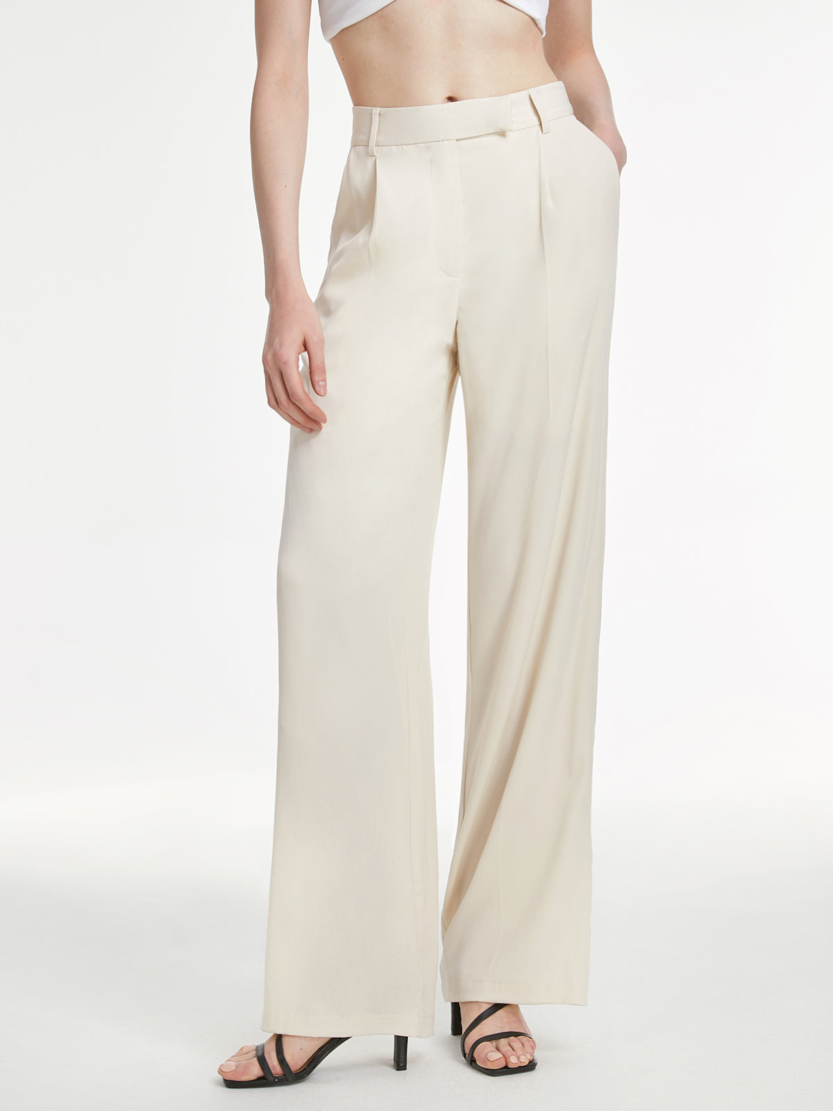 Thecomense - High Waisted Straight Leg Trousers