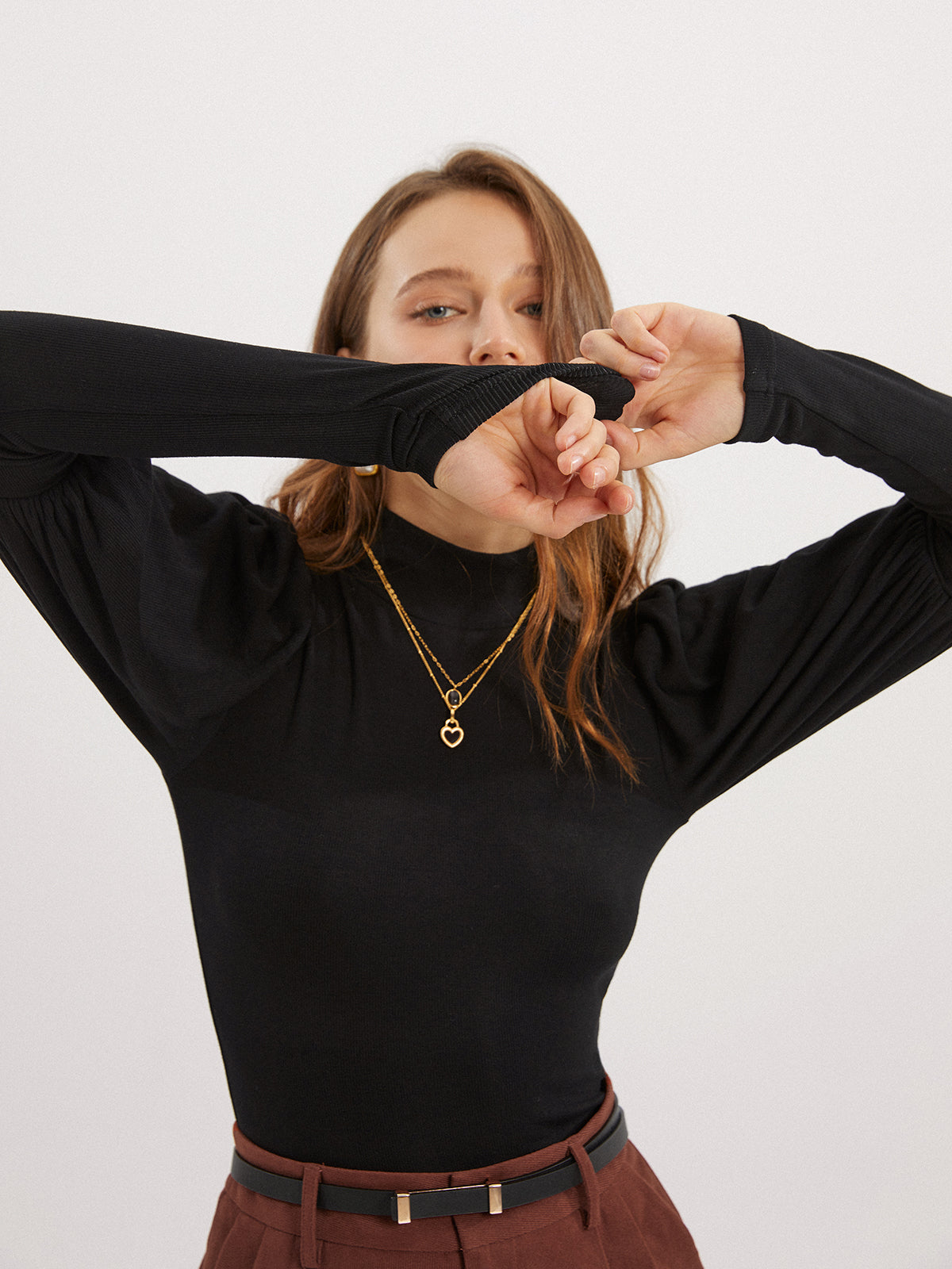 Thecomense - Solid Puff Long Sleeve Shirt