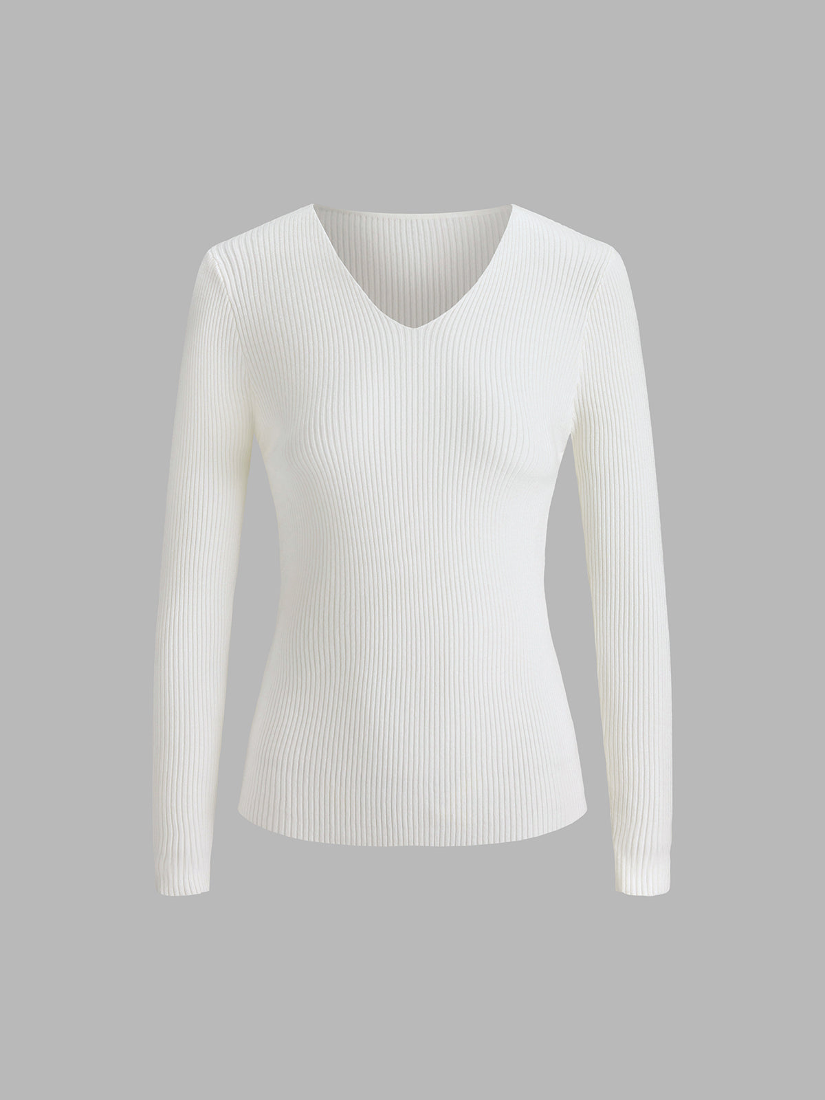 Thecomense - Cotton Clouds Ribbed Pullover Sweater