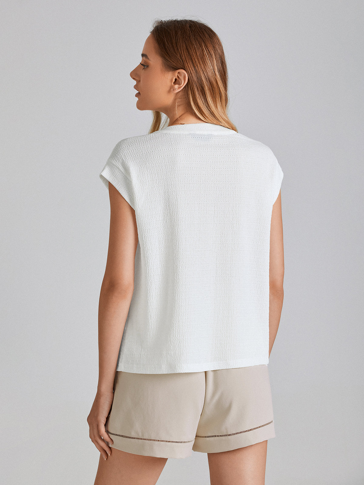 Thecomense - Relaxed Fit Cap Shoulder T-Shirt
