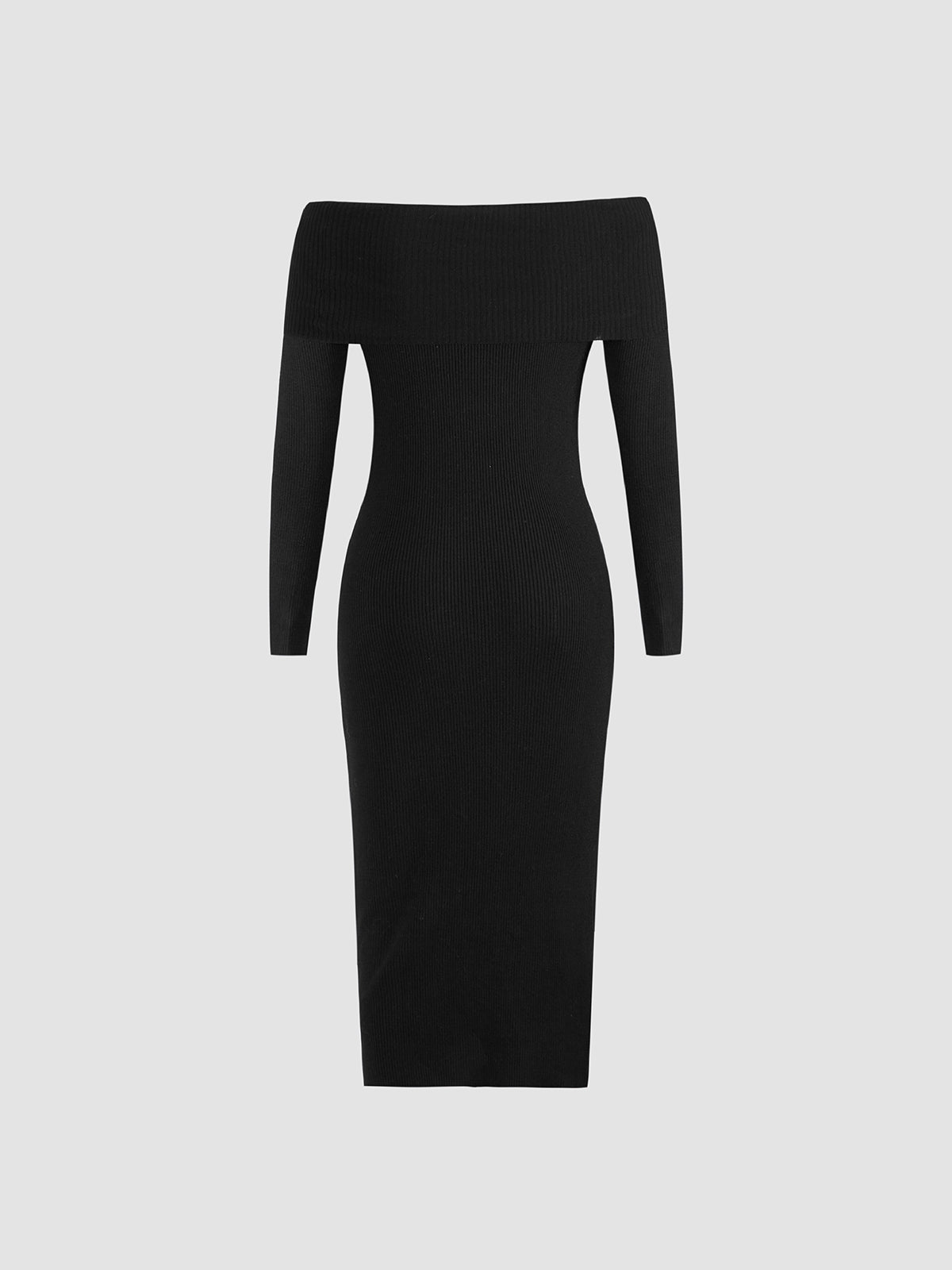 Thecomense - Off Shoulder Spirit Ribbed Dress