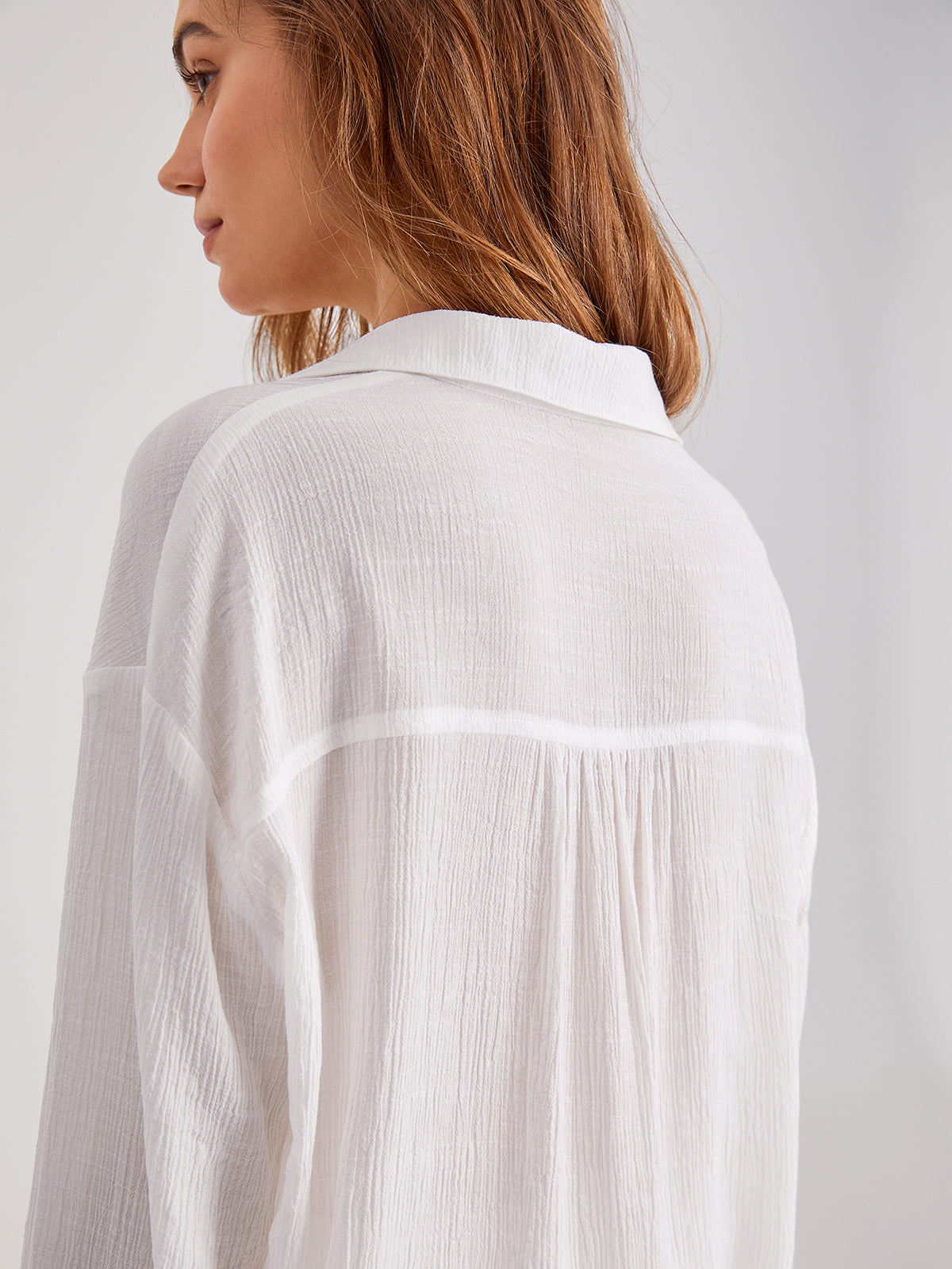 Thecomense - Button Front Pocket Textured Shirt