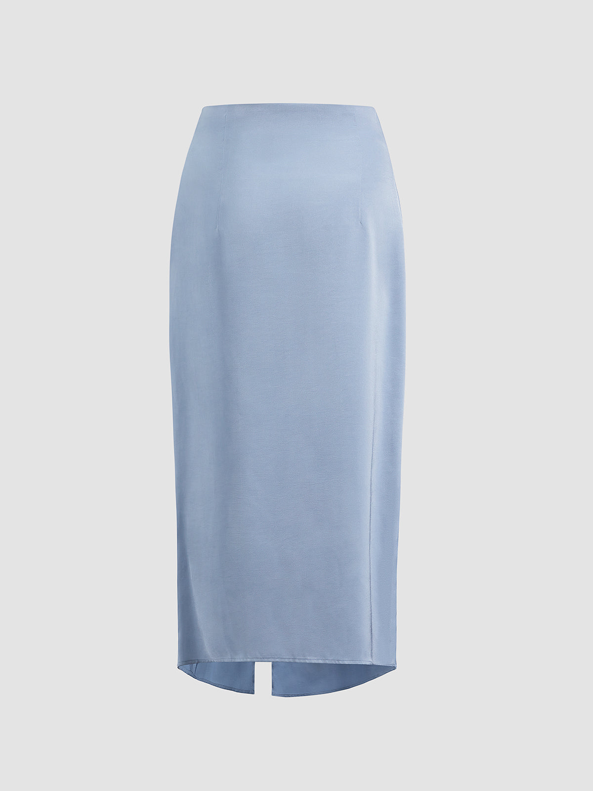 Thecomense - High Waisted Twist Satin Midi Skirt