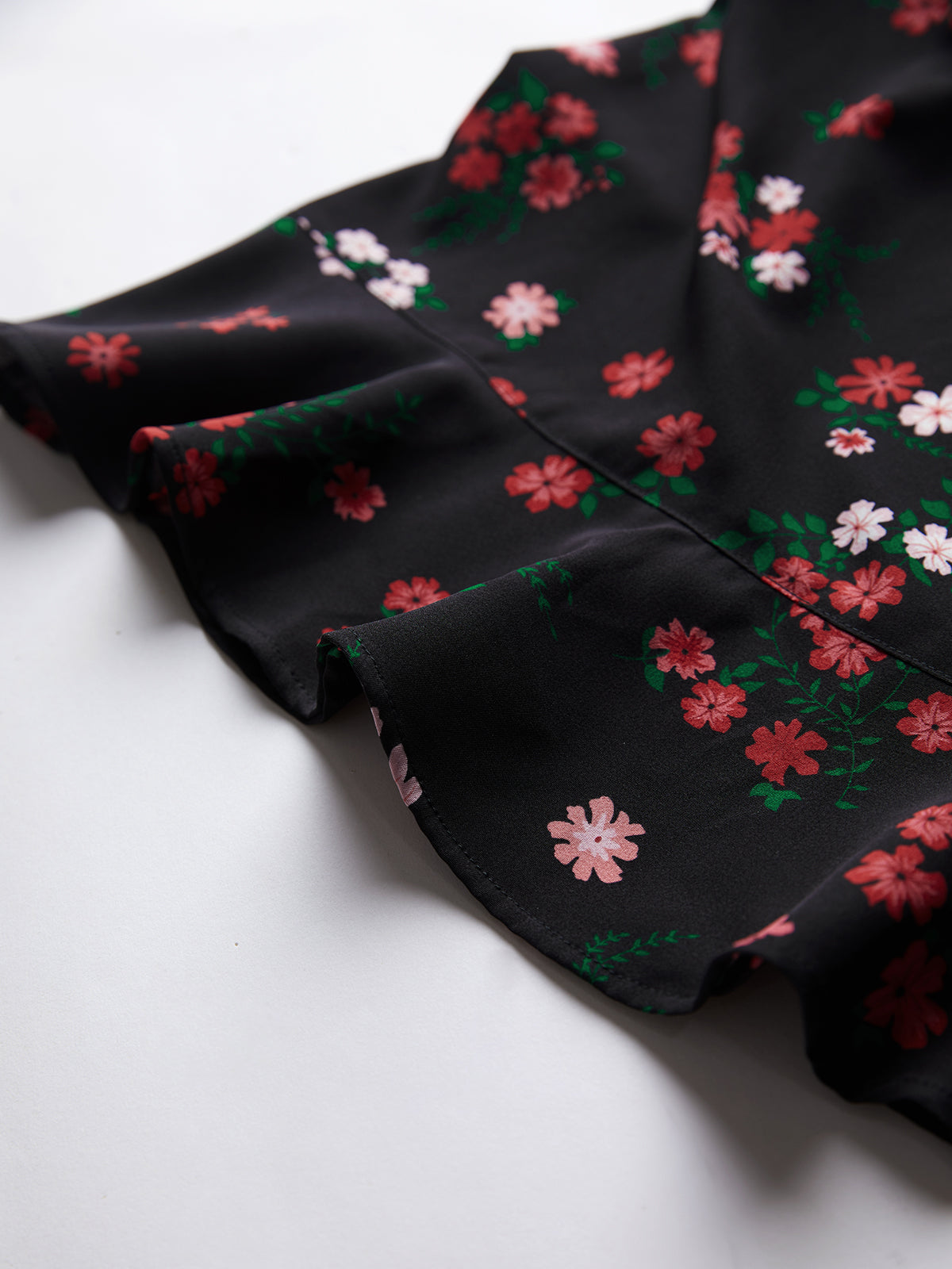Thecomense - Floral Ruffle Hem Skirt