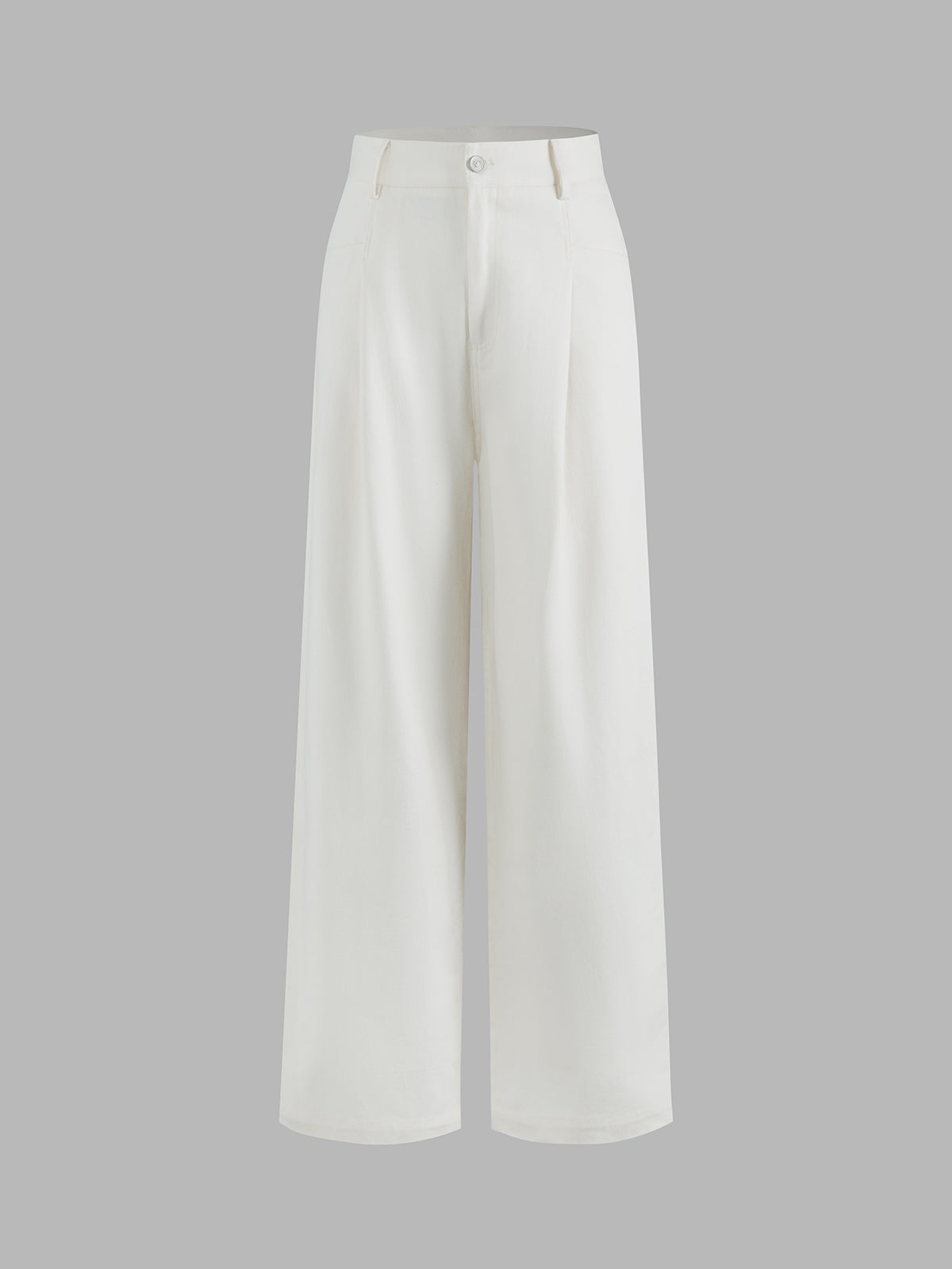 Thecomense - Gossamer High Waisted Wide Leg White Jeans
