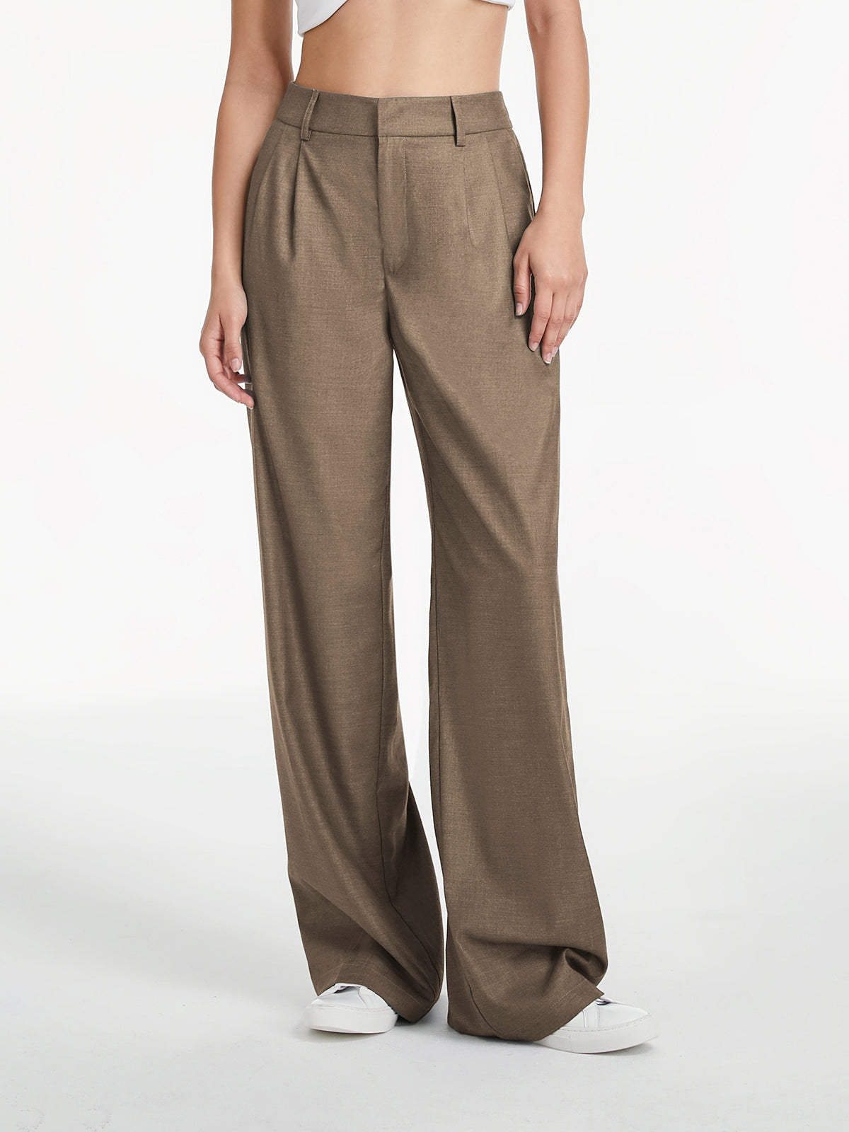 Thecomense - High Waisted Loose Wide Leg Trousers