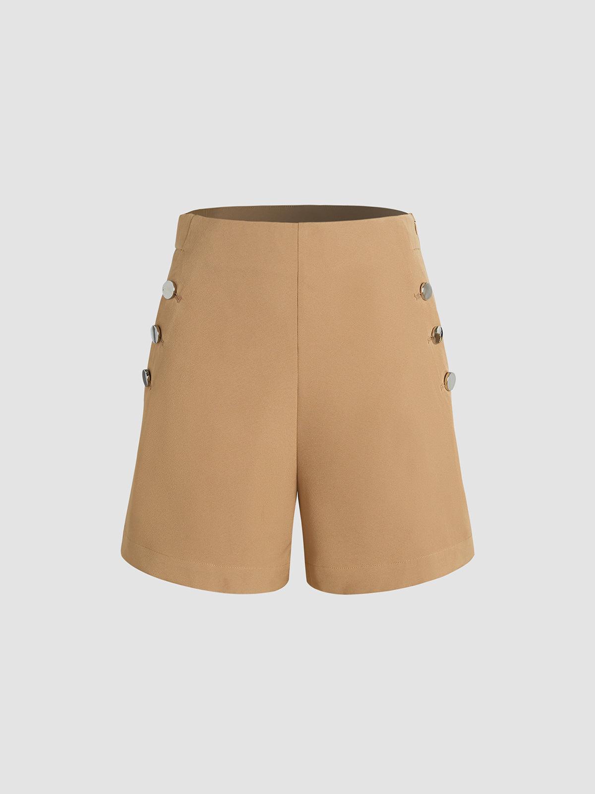 Thecomense - High Waisted Triple Button Trouser Shorts