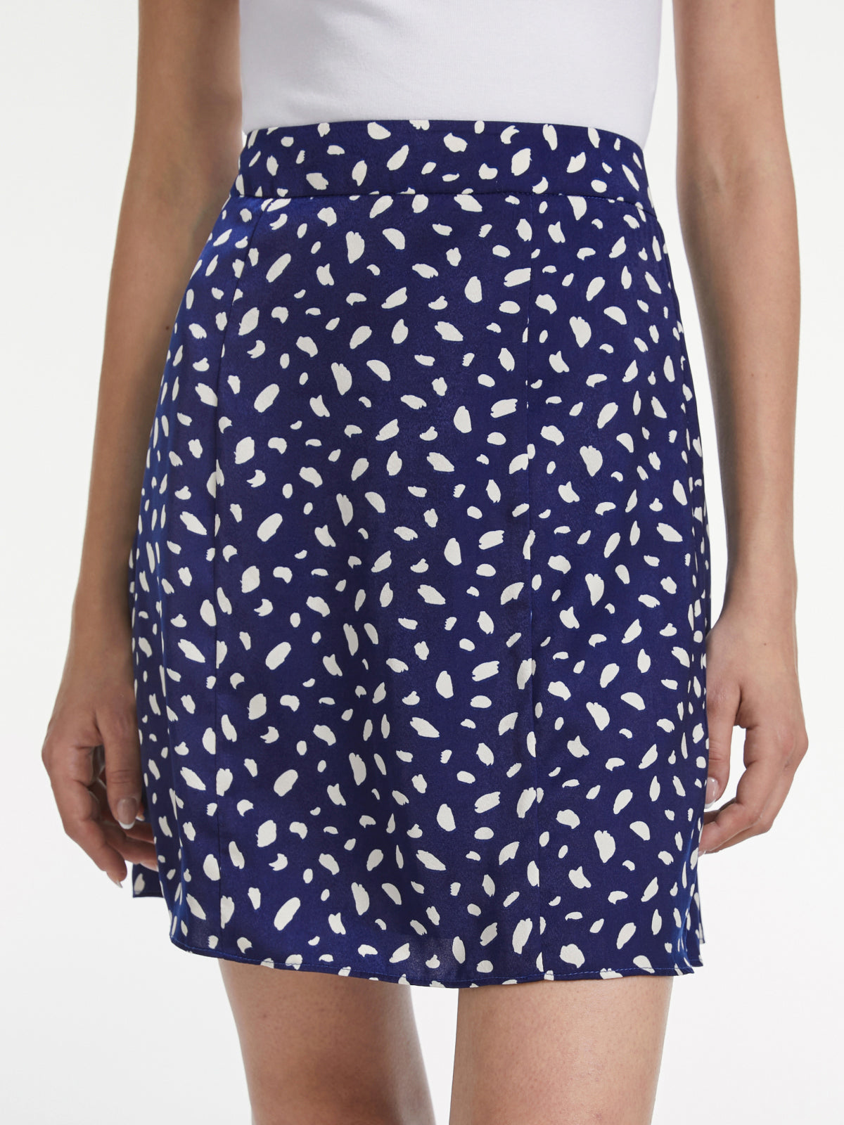 Thecomense - Petals Print High Waisted Mini Skirt