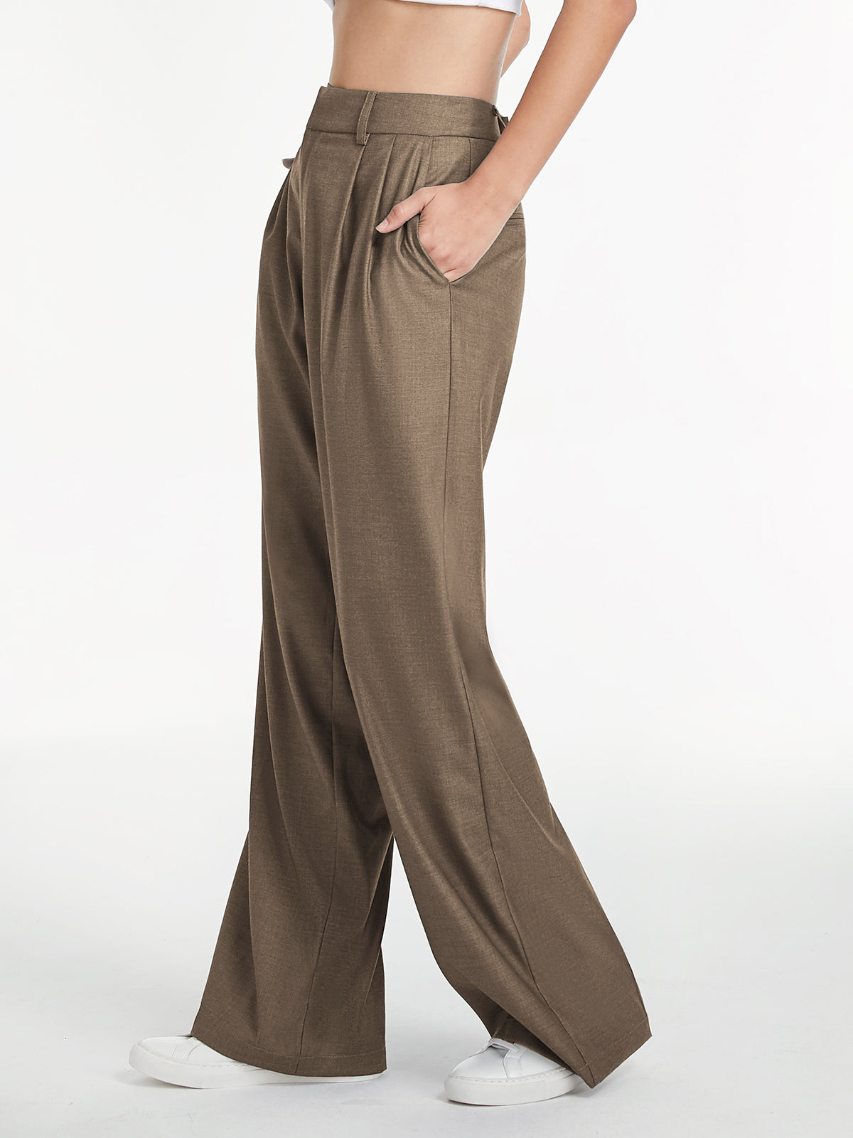 Thecomense - High Waisted Loose Wide Leg Trousers