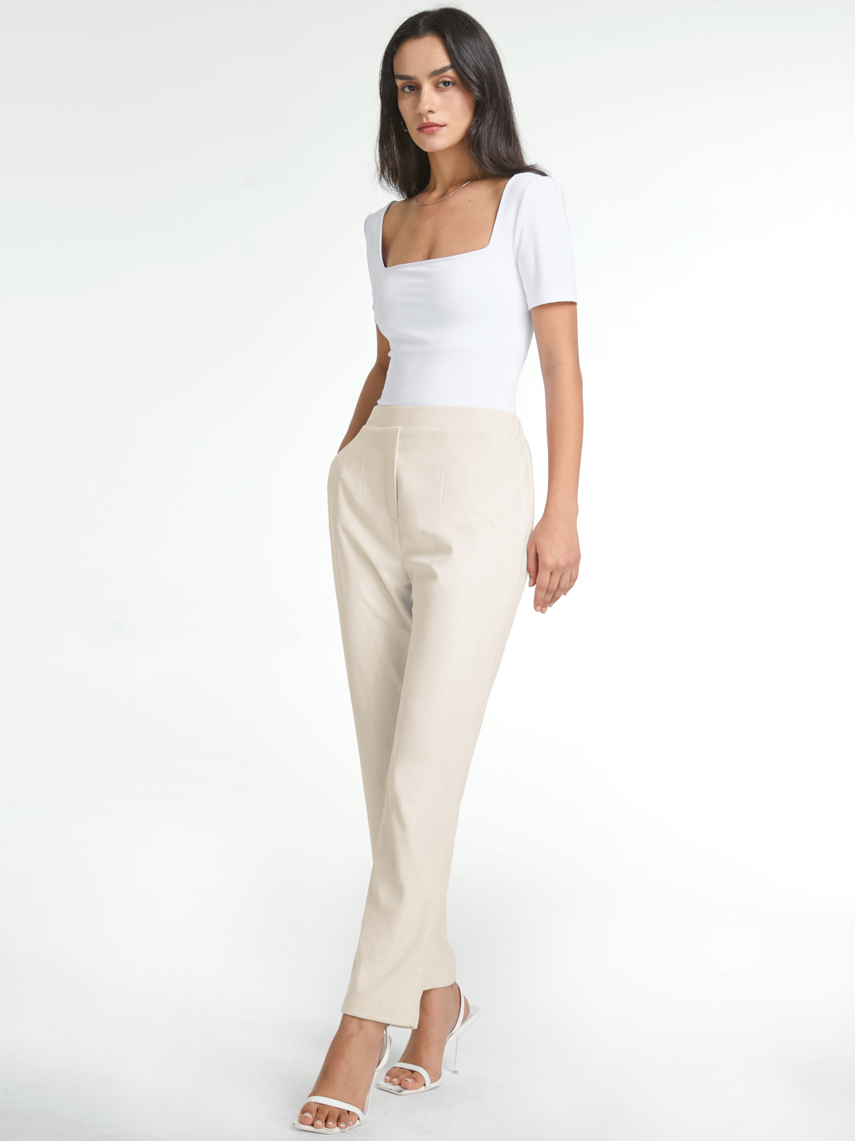 Thecomense - Short Sleeve Square Neck Bodysuit