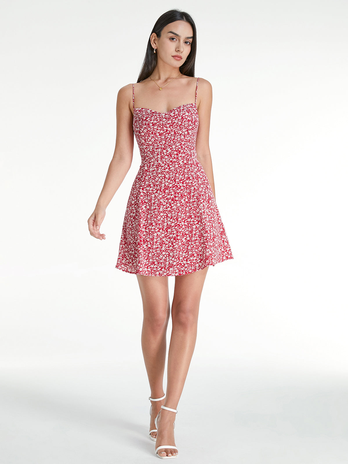 Thecomense - Sweet Mini Daisy Tie Strap Mini Dress