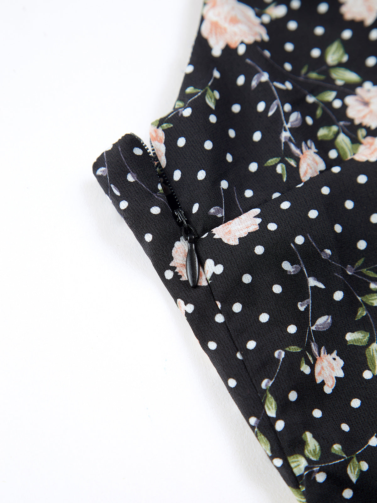 Thecomense - Zip Up Floral Ruffle Strap Midi Dress