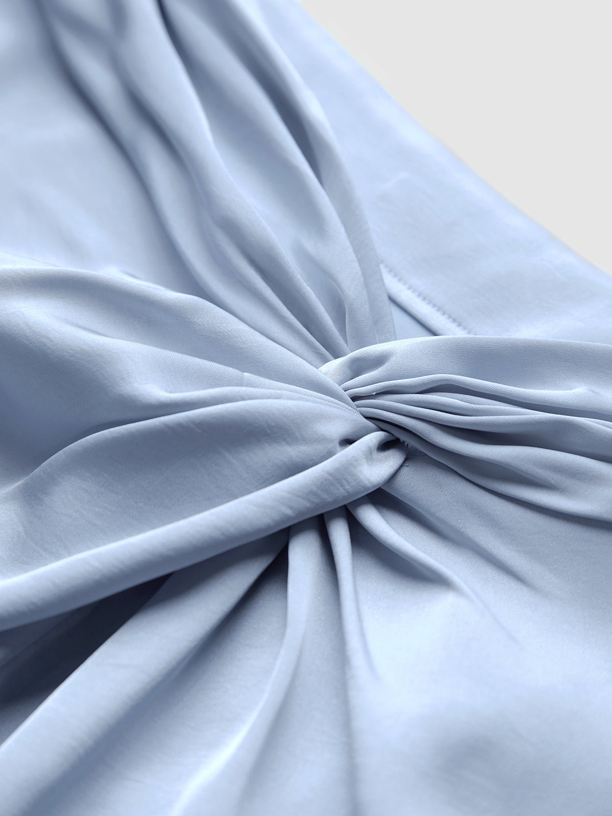 Thecomense - High Waisted Twist Satin Midi Skirt
