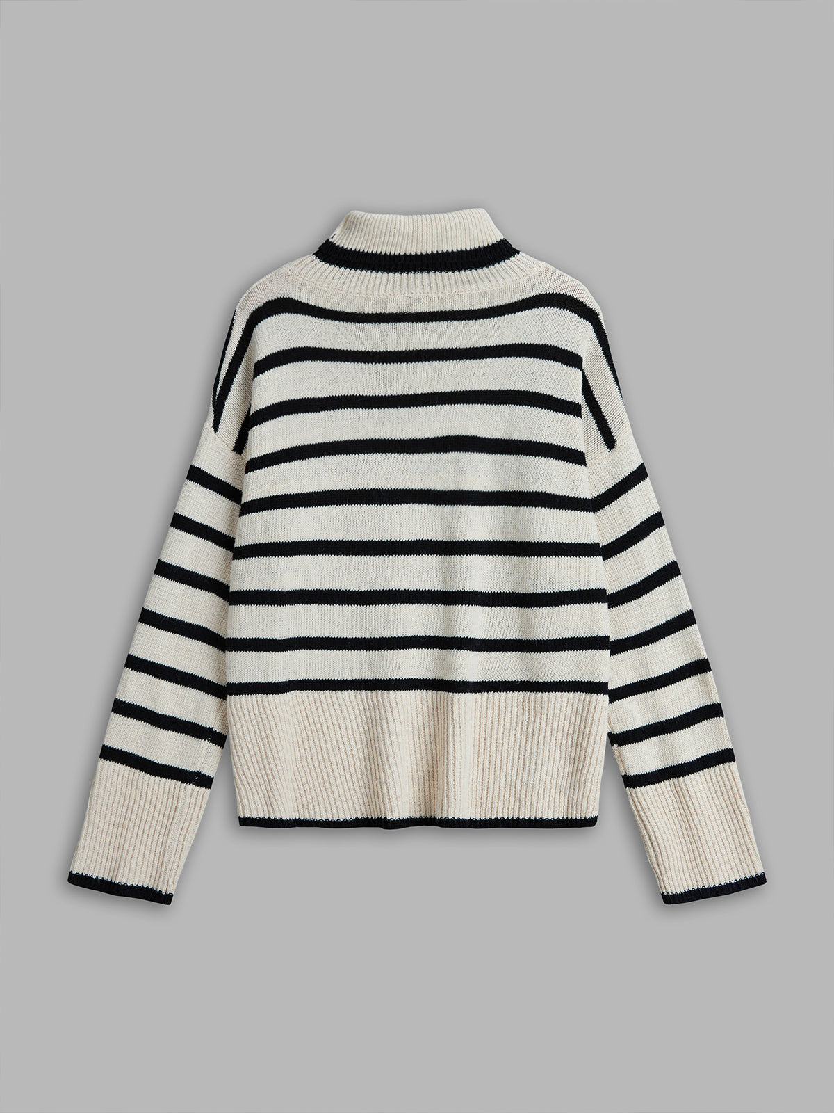 Thecomense - Empolean Aqua Breton Stripe Mockneck Sweater