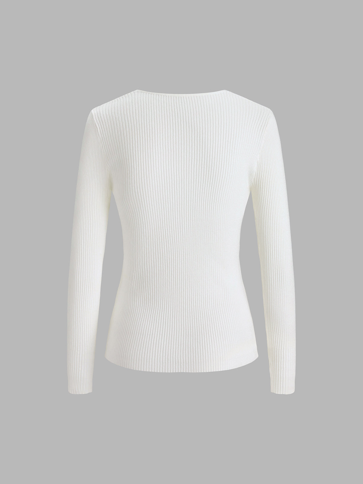 Thecomense - Cotton Clouds Ribbed Pullover Sweater