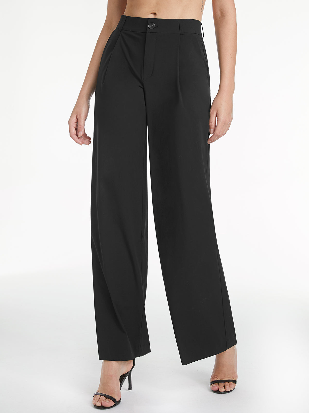 Thecomense - High Waisted Relaxed Straight Leg Trousers