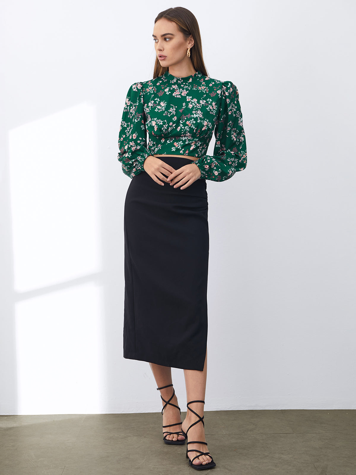 Thecomense - Backless Floral Shirt