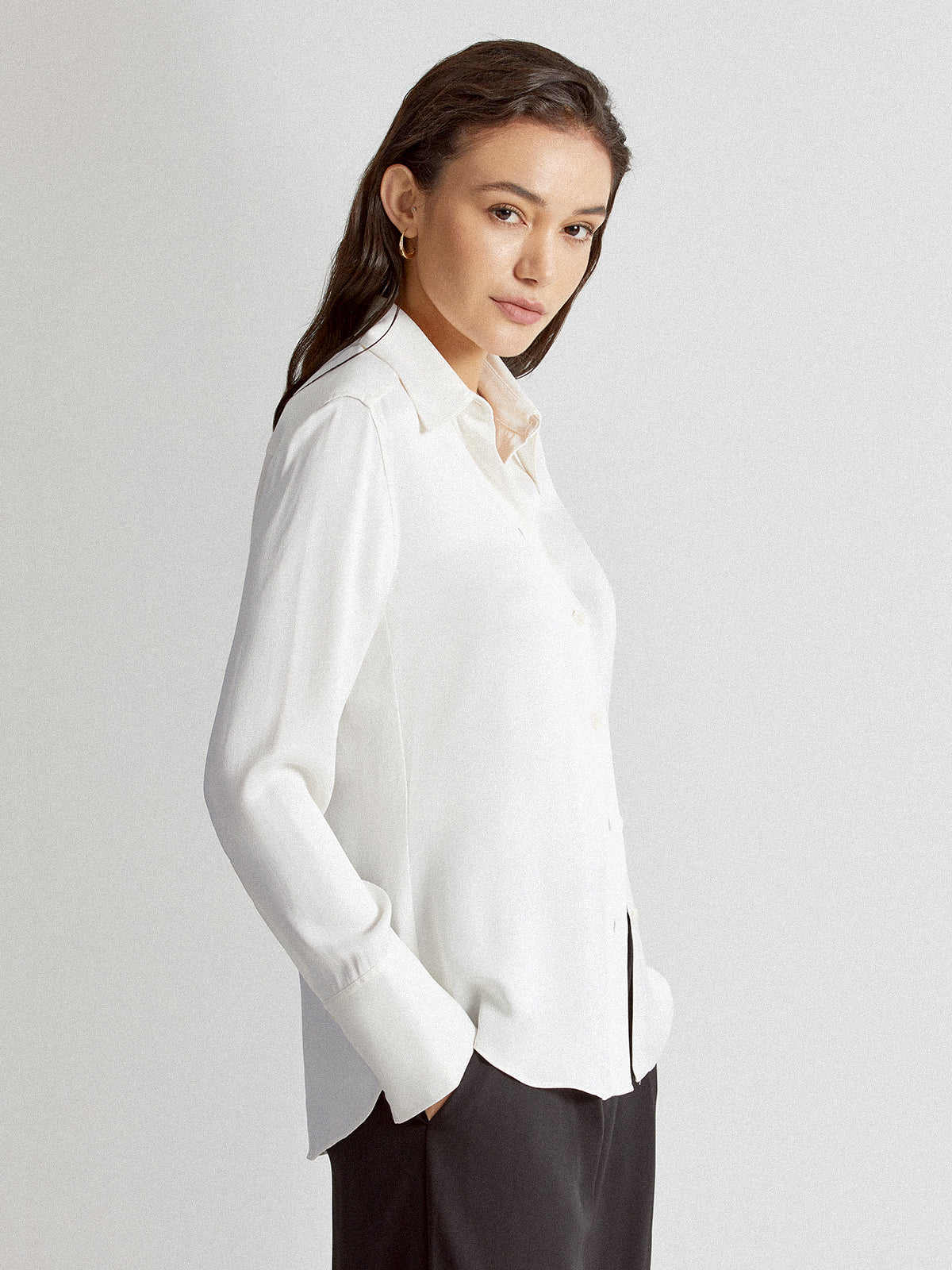 Thecomense - Basic Sharp Collar Shirt
