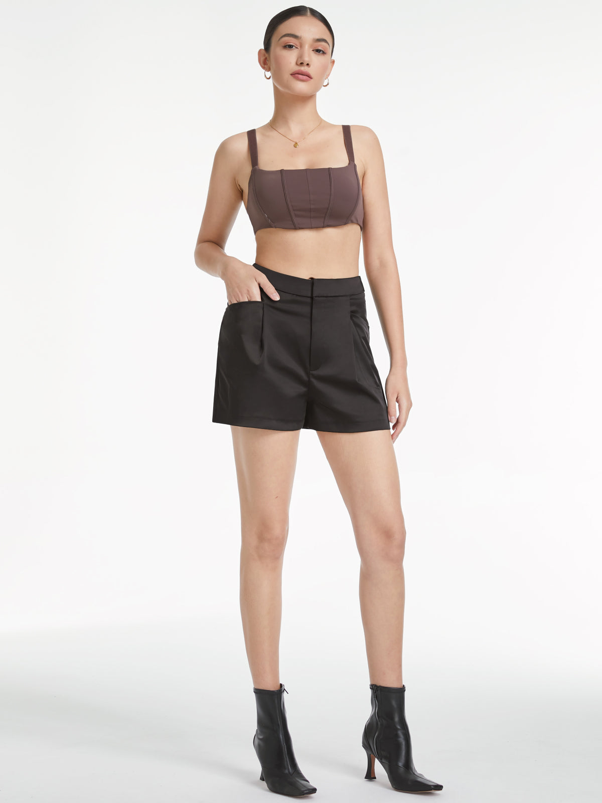 Thecomense - High Waisted Trousers Shorts